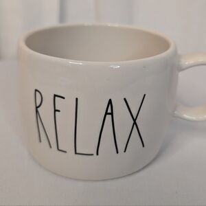 Rae Dunn Relax Tea Mug Soup Cup Bowl EUC
